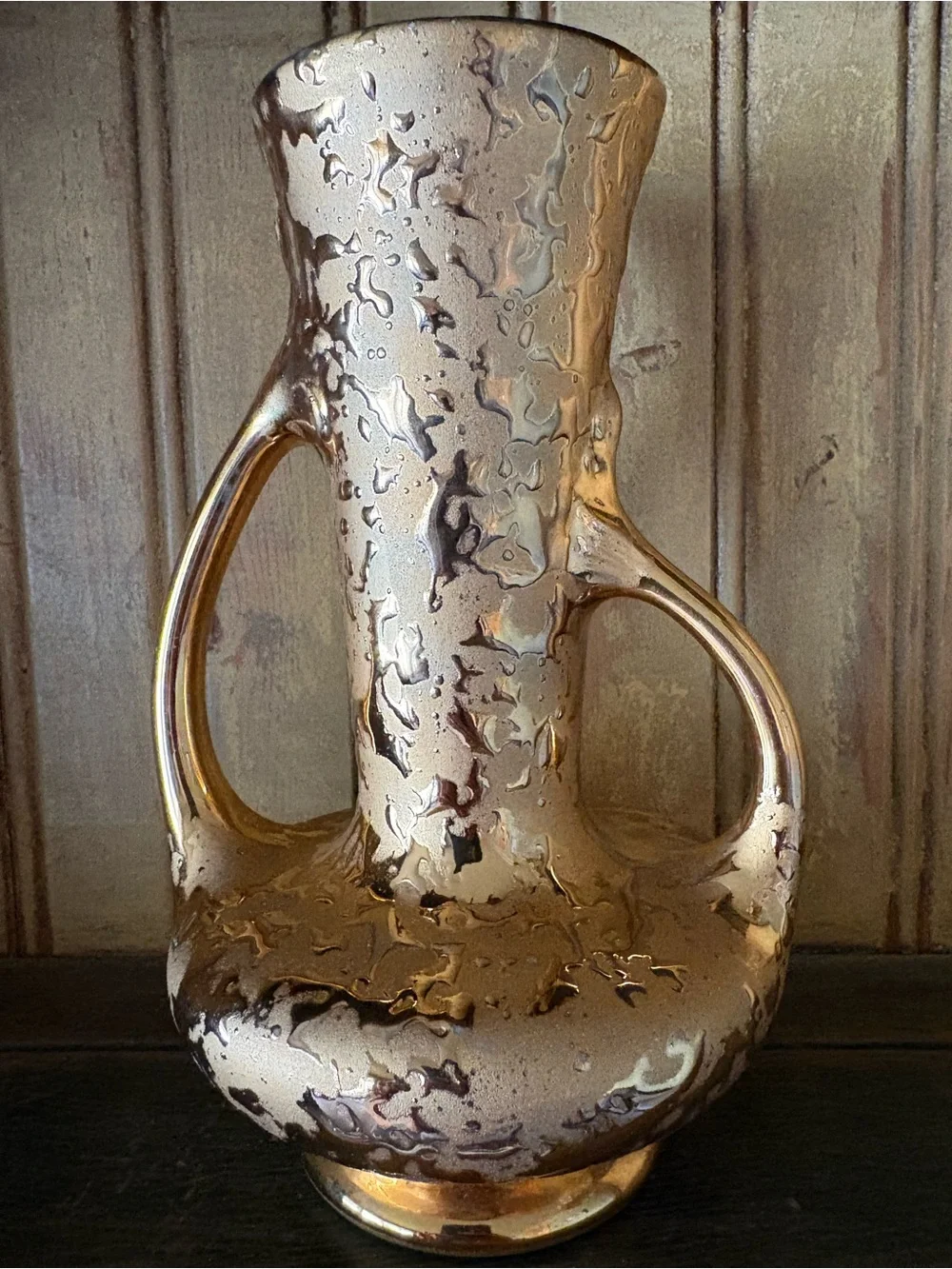 Vintage Dixon Art Studios Weeping Gold 22KT Ewer Vase Mid-Century - Picture 3 of 9